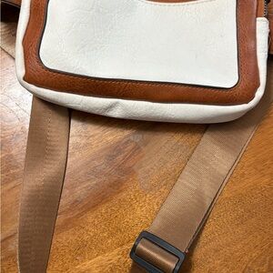 Stylish White and Brown women’s crossbody Bag